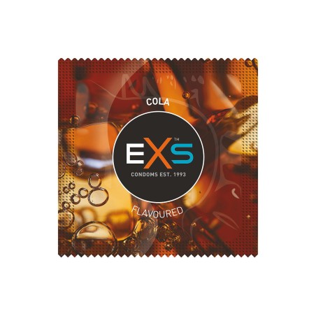 Préservatifs x2 lubrifiés en latex goût cola 54mm - EXS400COLA