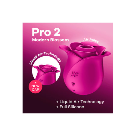 Stimulateur de clitoris rose par ondes de pression ou sans contact Pro 2 Modern Blossom Satisfyer - CC597841