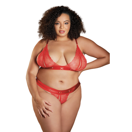 Ensemble 2 pièces rouge grande taille