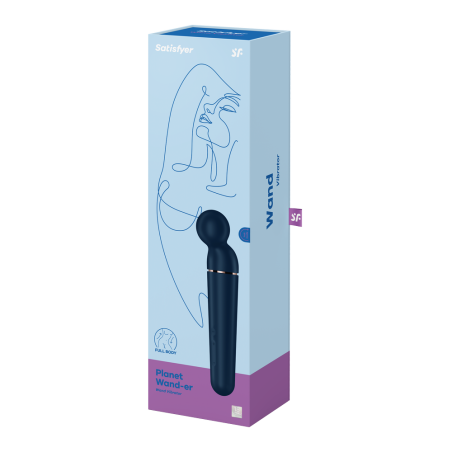 Vibromasseur wand bleu USB 60 vibrations Planet Wand-er Satisfyer - CC597845