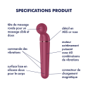 Vibromasseur wand rouge USB 60 vibrations Planet Wand-er Satisfyer - CC597844