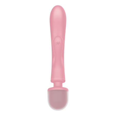 2 en 1 Vibromasseur rabbit et wand rose USB Triple Lover Satisfyer - CC597843