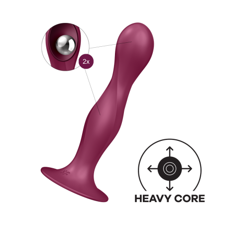 Gode ventouse silicone rouge Double Ball-R Satisfyer - CC597842