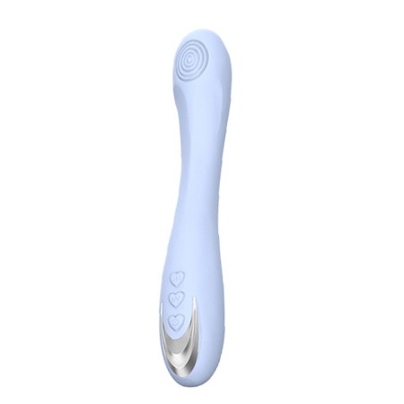 Vibromasseur silicone 10 modes de vibration USB bleu - BOZ-053TUR