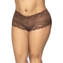 Shorty grande taille en dentelle couleur cacao - MAL90XCOCO