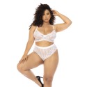 Ensemble 2 pièces blanc grande taille Emberly, soutien gorge et culotte taille haute - MAL8842XWHT