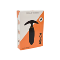 PEACH, Plug Vibrant noir long USB avec télécommande, dans un silicone médical doux et lisse - B72BLK