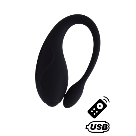 TANDEM Noir, stimulateur pour couple USB avec télécommande en silicone médical  - BQ125BLK