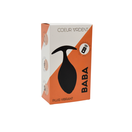 BABA, Plug vibrant anal noir USB, avec télécommande - BQ131BLK