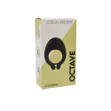 OCTAVE, Cockring Noir dans un silicone médical doux avec 1 mode de vibration - COR035BLK