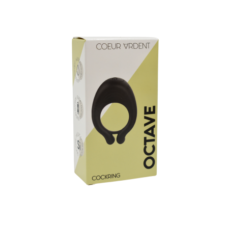 OCTAVE, Cockring Noir dans un silicone médical doux avec 1 mode de vibration - COR035BLK