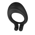 OCTAVE, Cockring Noir dans un silicone médical doux avec 1 mode de vibration - COR035BLK