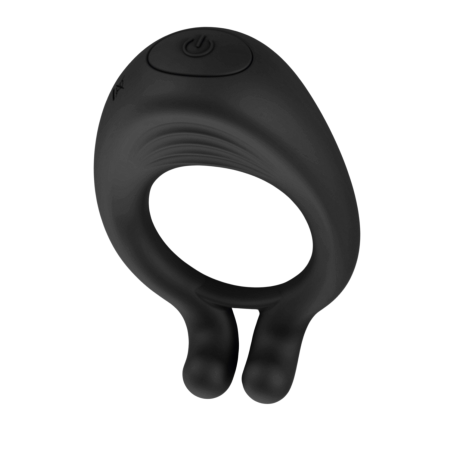 OCTAVE, Cockring Noir dans un silicone médical doux avec 1 mode de vibration - COR035BLK