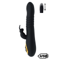 TWIST 2 Noir, Vibromasseur Rabbit va-et-vient USB en silicone médical, doté de 18 modes de stimulation - BQ587BLK