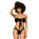 Maillot de bain 2 pièces noir, multipositionnable - MAL67069BLK