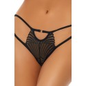 Culotte noire fantaisie ouverte à l'entrejambe - REN1173-BLK