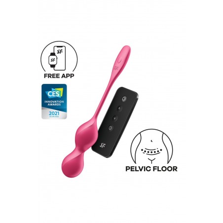 Boules de Geisha vibrantes télécommandées fushia Love Birds 2 Satisfyer - CC597866