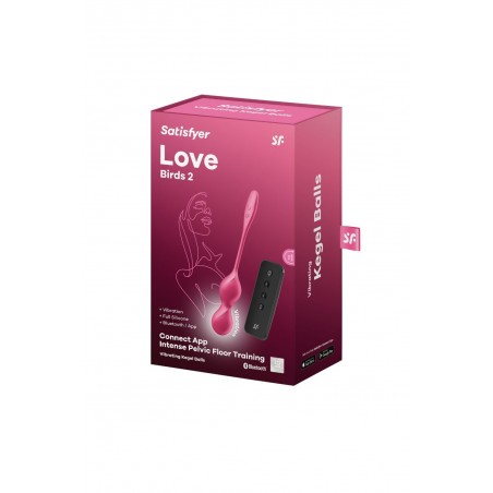 Boules de Geisha vibrantes télécommandées fushia Love Birds 2 Satisfyer - CC597866