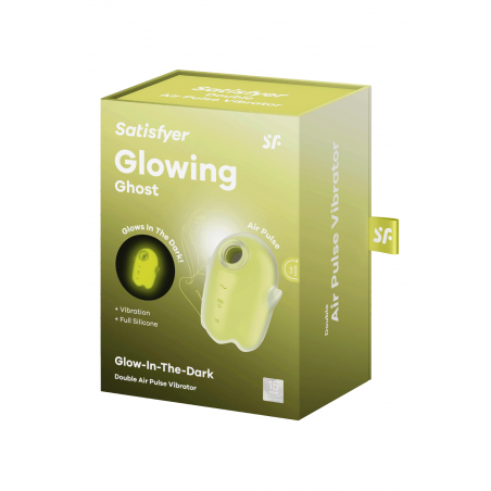 Stimulateur de clitoris fluorescent vibration et air pulsé USB vert Glowing Ghost Satisfyer - CC597852