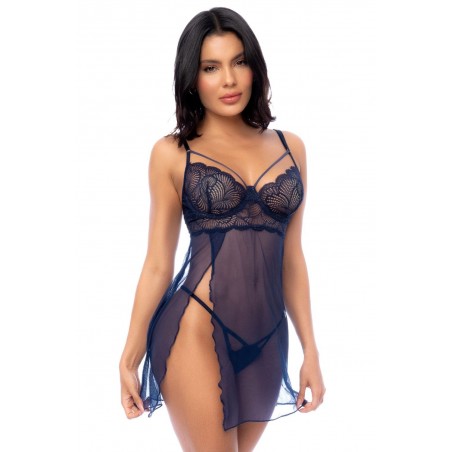 Nuisette et string bleu nuit - MAL7555MNBL