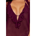 Nuisette et peignoir grande taille couleur aubergine - DG13666XCHE