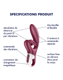 Vibromasseur rabbit point G rouge double stimulation clitoridienne Touch Me Satisfyer - CC597811SA