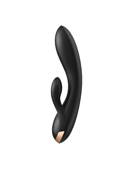 Vibromasseur rabbit noir double stimulation clitoris Double Flex Satisfyer - CC597809