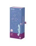 2 en 1 Rabbit point G avec stimulateur de clitoris et Wand Bleu USB Triple Oh Satisfyer - CC597813