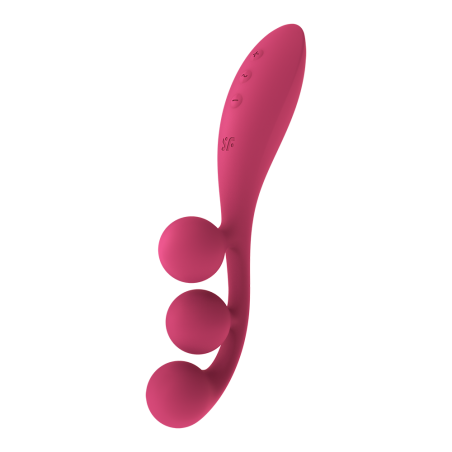 Vibromasseur triple stimulation flexible, anal, vaginale, clitoridienne Tri Ball rouge USB Satisfyer - CC597817