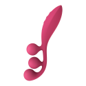 Vibromasseur triple stimulation flexible, anal, vaginale, clitoridienne Tri Ball rouge USB Satisfyer - CC597817