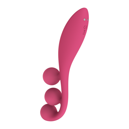 Vibromasseur triple stimulation flexible, anal, vaginale, clitoridienne Tri Ball rouge USB Satisfyer - CC597817