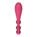 Vibromasseur triple stimulation flexible, anal, vaginale, clitoridienne Tri Ball rouge USB Satisfyer - CC597817