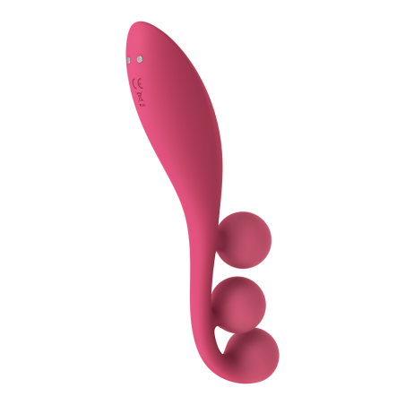 Vibromasseur triple stimulation flexible, anal, vaginale, clitoridienne Tri Ball rouge USB Satisfyer - CC597817