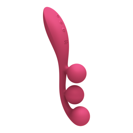 Vibromasseur triple stimulation flexible, anal, vaginale, clitoridienne Tri Ball rouge USB Satisfyer - CC597817