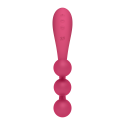 Vibromasseur triple stimulation flexible, anal, vaginale, clitoridienne Tri Ball rouge USB Satisfyer - CC597817