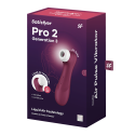 Stimulateur de clitoris 2 embouts avec techonologie Liquid Air Pro 2 Generation 3 rouge USB Satisfyer - CC597814