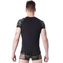 T-shirt noir sexy noir et motif militaire