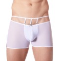 Boxer blanc suspendu fine maille transparente et ornements