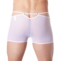 Boxer blanc suspendu fine maille transparente et ornements