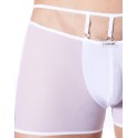 Boxer blanc suspendu fine maille transparente et ornements