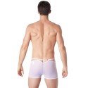 Boxer blanc suspendu fine maille transparente et ornements